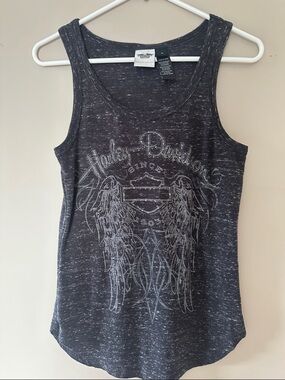 Harley-Davidson Black and White Graphic Tank Top